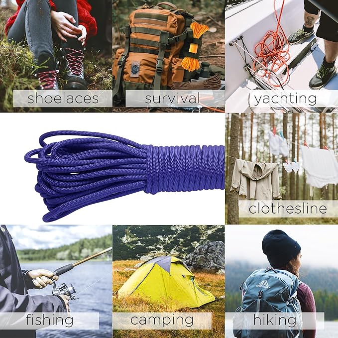 TECEUM Heavy Duty Rope 1000 – 1000ft / 200ft / 100ft / 50ft – 40+ Colors – Utility Rope for Survival & Camping Gear – Nylon String, Camping Rope, para Cord, Utility Nylon Rope, Tent Cord