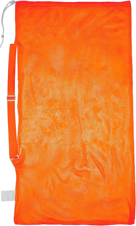 Champion Sports Mesh Equipment Bag – Heavy-Duty Nylon Drawstring Bag with Lock & ID Tag, Breathable Storage Sack for Balls, Swim Gear, Laundry & Toys, Multiple Sizes & Colors