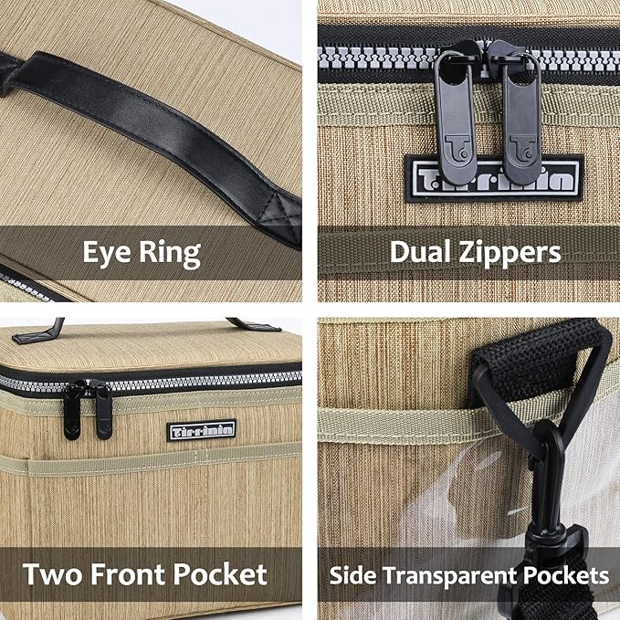 Tirrinia Insulated Lunch Box for Women Men, Leakproof Reusable Lunch Bag Containers for Adult,Working,Office,Lunch Soft Cooler Bag Tote for Picnic Hiking Beach,Khaki