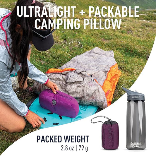 Sea to Summit Aeros Premium Inflatable Travel Pillow, Regular (13.4 x 9.4), Magenta