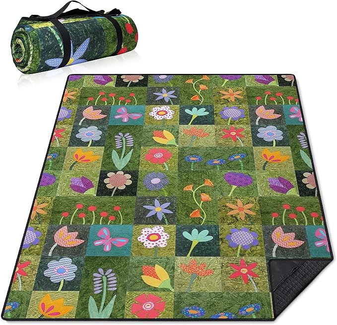 Extra Large Picnic Blankets Waterproof Foldable (60 "x 80") Beach Blanket Waterproof Sandproof,3-Layer Thicking Mat Outdoor Packable Camping Blanket
