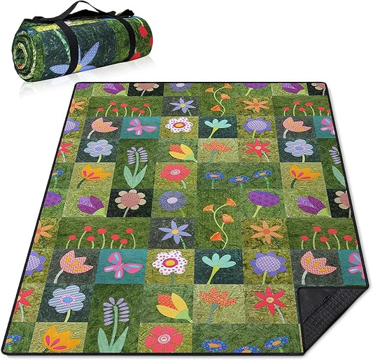 Extra Large Picnic Blankets Waterproof Foldable (60 "x 80") Beach Blanket Waterproof Sandproof,3-Layer Thicking Mat Outdoor Packable Camping Blanket