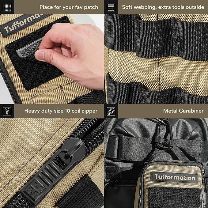 Heavy Duty Small Tool Bag Pouch Portable Utility Organizer Case with Zipper Handle. Perfect for EDC, Motorcycle, Road Bike, Electricians & More