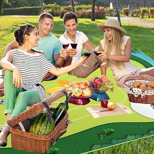 Extra Large Picnic Blankets Waterproof Foldable (80"x 80") Boho Beach Blanket Waterproof Sandproof,3-Layer Thicking Mat Outdoor Packable Camping Blanket