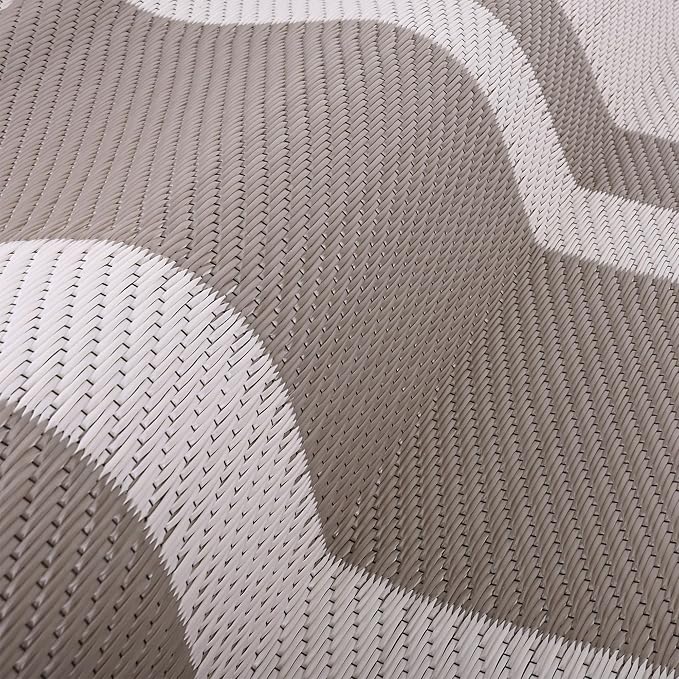 RURALITY Outdoor Rug 9x12 Waterproof for Patio Clearance,Large Plastic Straw Mat for Camping,Porch,RV,Reversible, Light Coffee