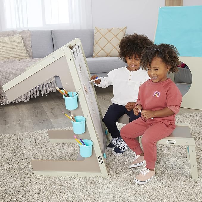 Little Tikes 2-in-1 Easel and Table, Children and Kids Activity Art Studio for Boys, Girls Ages 3-8 Year