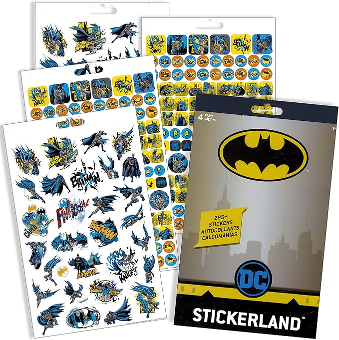 Batman Stickers Activity Set - Bundle Includes Batman Sticker Pad, Batman Reward Stickers, Batman Coloring Book, and 2-Sided Superhero Door Hanger