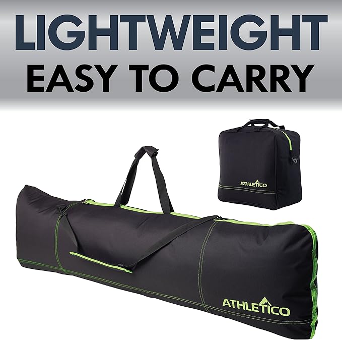 Athletico Two-Piece Snowboard and Boot Bag Combo | Store & Transport Snowboard Up to 165 CM and Boots Up To Size 13 | Includes 1 Snowboard Bag & 1 Boot Bag (Black)
