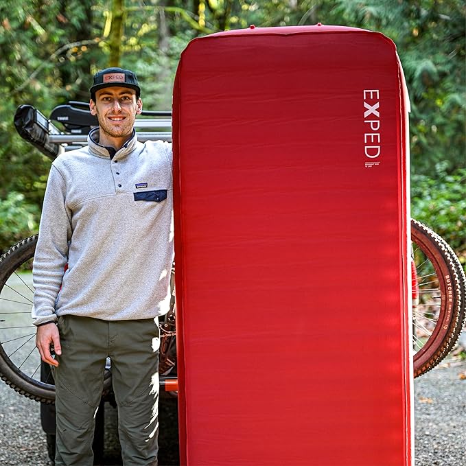 Exped MegaMat Max Long X-Wide - Self Inflating Plush Sleeping Mat, 6” Foam Pad, Pump Included