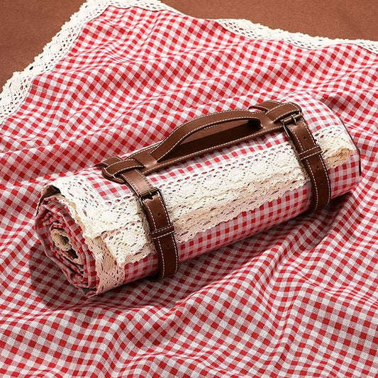 Waterproof Picnic Blankets Outdoor Blanket Foldable 2 in 1 Double Layer Sandproof Beach Mat with Carry Strap for Camping Lawn Park Beach Grass(Red White,59 x 79 Inches)