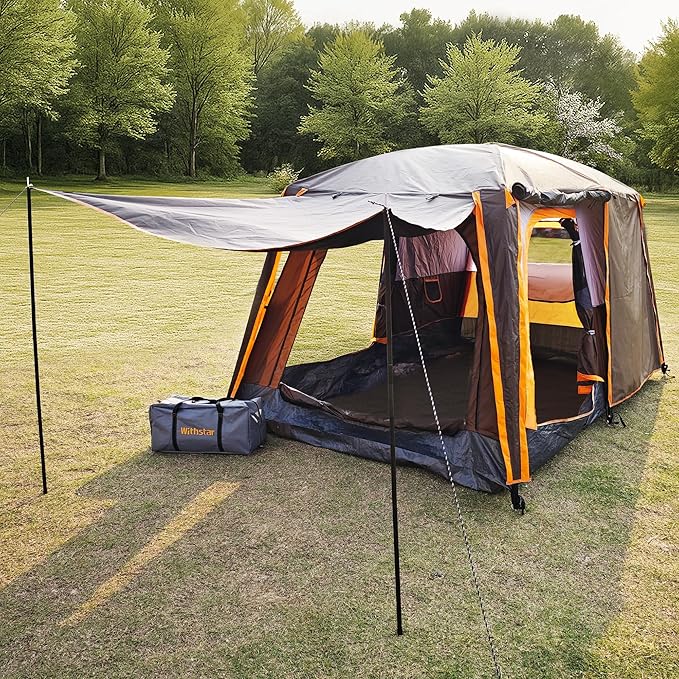 Camping Tents, 4-8 Person Stand Up Tent, Straight-Wall Design,with Full-Coverage PU-Coated All-Around Tents for Camping, Hiking, Picnic, Bivy