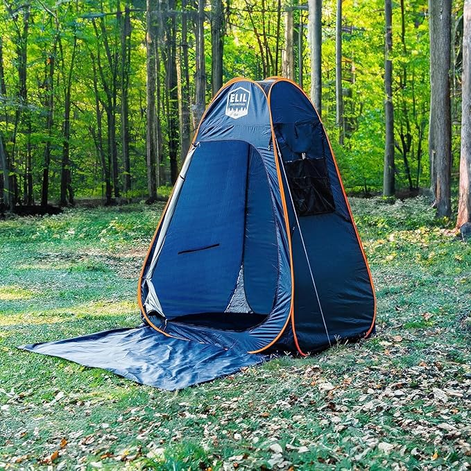 Camping Shower Tent With LED Sensor Light 6.23 ft - Large Easy Pop Up Privacy Tent for Beach Changing - Outdoor Portable Enclosure for Camping