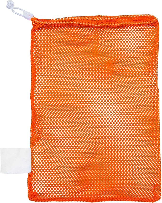 Champion Sports Mesh Equipment Bag – Heavy-Duty Nylon Drawstring Bag with Lock & ID Tag, Breathable Storage Sack for Balls, Swim Gear, Laundry & Toys, Multiple Sizes & Colors