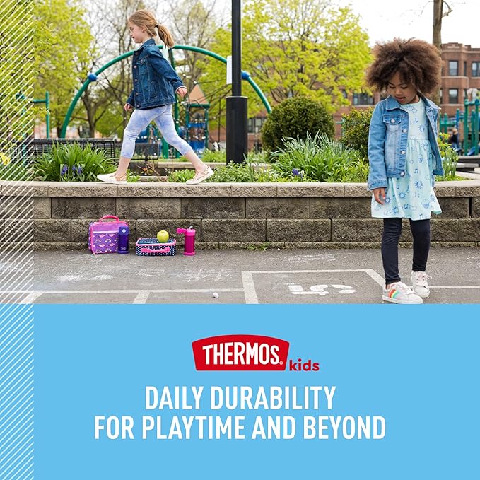 THERMOS FUNTAINER Insulated Food Jar, 10 Ounce, Kid Friendly Food Jar with Foldable Spoon, Rainbow Dreams