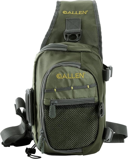 Allen Company Cedar Creek Fly Fishing Sling Pack - Fits up to 4 Tackle/Fly Boxes and Other Accessories - Gray and Lime/Olive