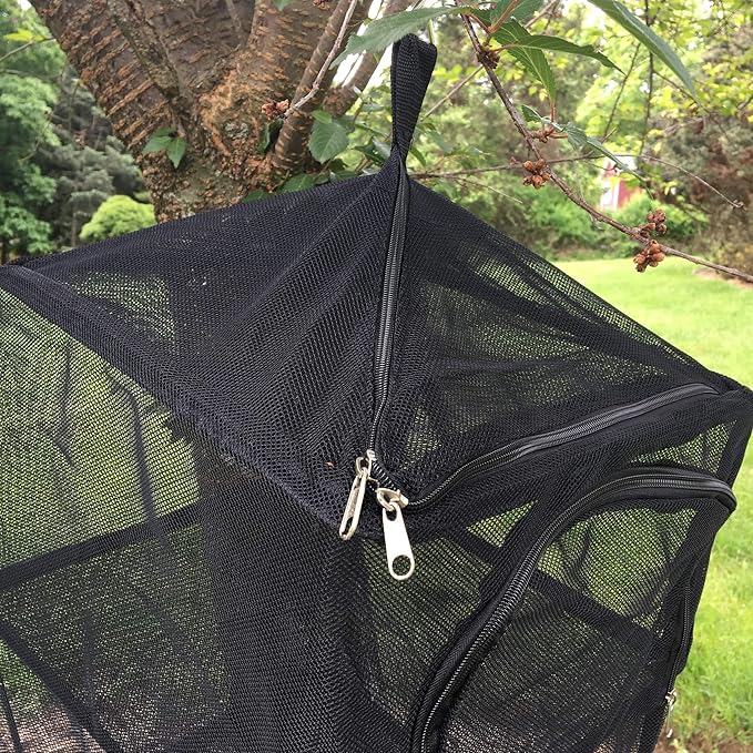 Wealers Outdoor Dry Net Storage and Food Screen 3-Tier Camping, Barbecue, Picnic Meal Protection Organizer | Faster Herb, Clothes, Dish Drying | Foldable (Hanging Dry Net)