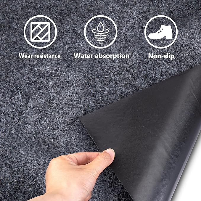 DECOHS 6.2 x 5 Ft Camping Tent Carpet Mat- Waterproof Outdoor Tent Rug- Portable Cutable Picnic Camping Floor Blanket for Outdoor Camping Lawn Supplies, Large, Black