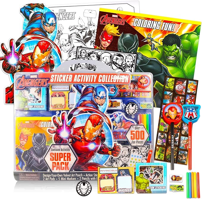 Marvel Avengers Activity Set for Kids - Ultimate Superhero Arts and Crafts Bundle with Activity Book, Pads, Stickers, and More